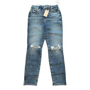 NWT Good American 8/29 Good Curve Skinny Crop Jeans High Rise Distressed